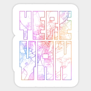 Yerevan, Armenia City Map Typography - Colorful Sticker